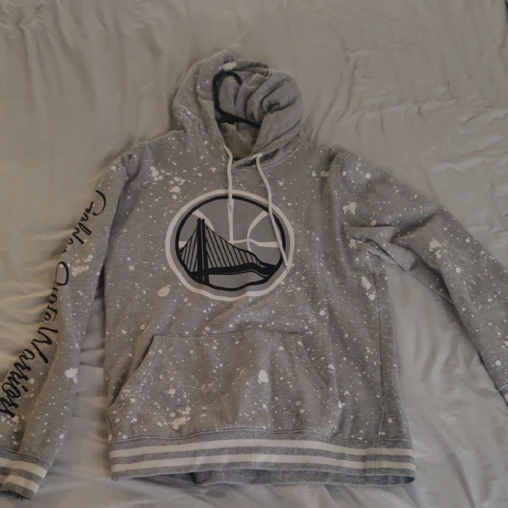 Gray Golden state Warriors Hoodie with Graphic Logo